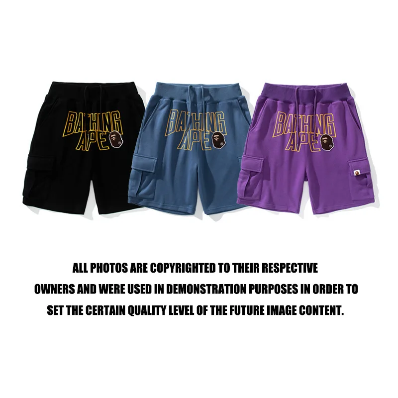 BAPE 2024 Summer New Tide BAPE Embroidered Applique Letter Patch Pocket Shorts Five Pants Mid Pants A BATHING APE 
BAPE 2024 Summer New Tide BAPE Embroidered Applique Letter Patch Pocket Shorts Five Pants Mid Pants A BATHING APE