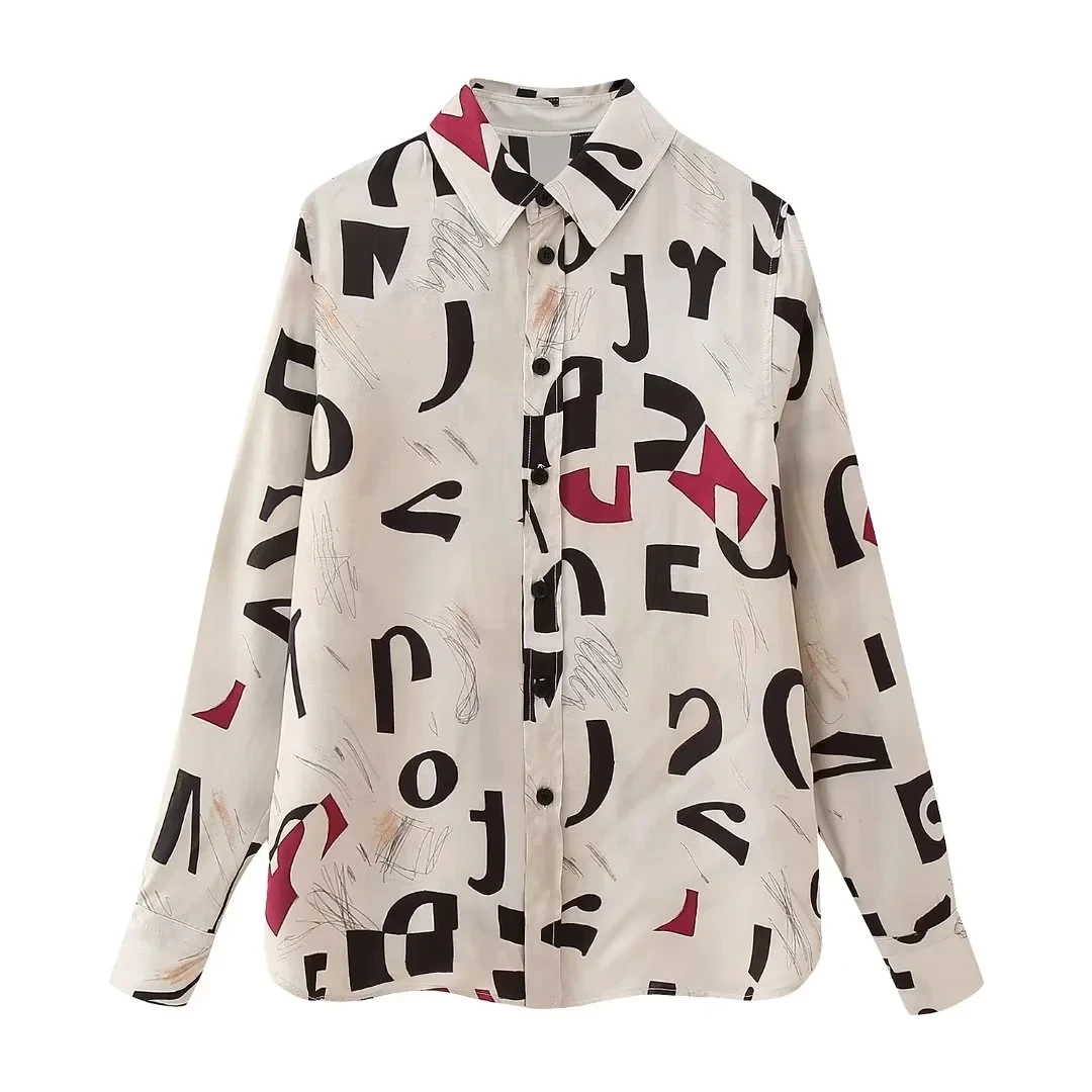 TRAF Print Slim Shirt For Women Long Sleeve Lapel Shirt Tops Woman Chic Asymmetric Hem Blouses Ladies Casual Buttons Shirts
TRAF Print Slim Shirt For Women Long Sleeve Lapel Shirt Tops Woman Chic Asymmetric Hem Blouses Ladies Casual Buttons Shirts