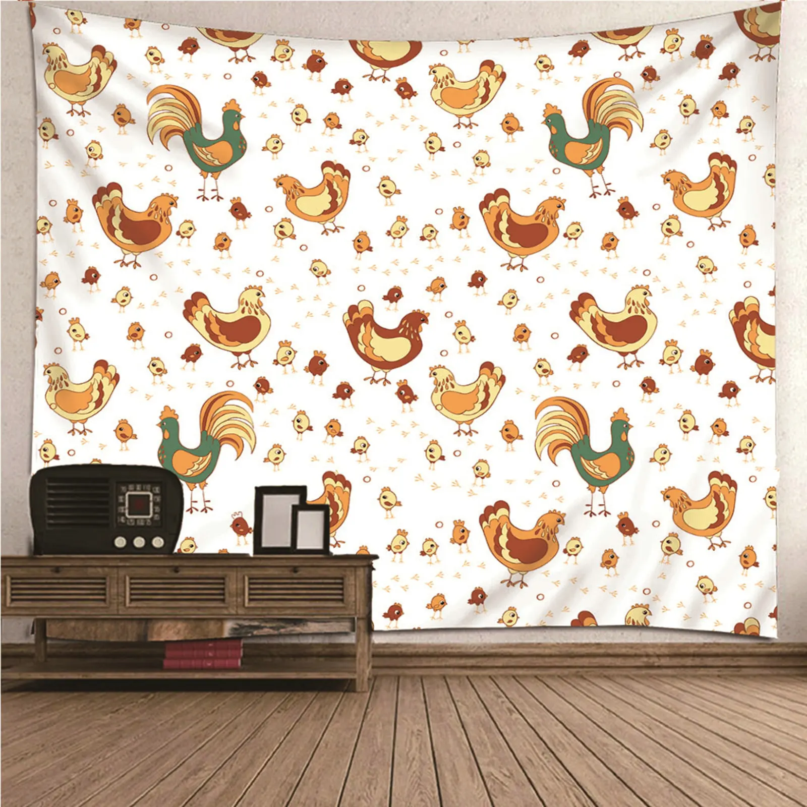 

Dorm Tapestry Tapestry Door Curtain Rooster Hen Chick Wall Hanging Blanket Dorm Art Decor Covering