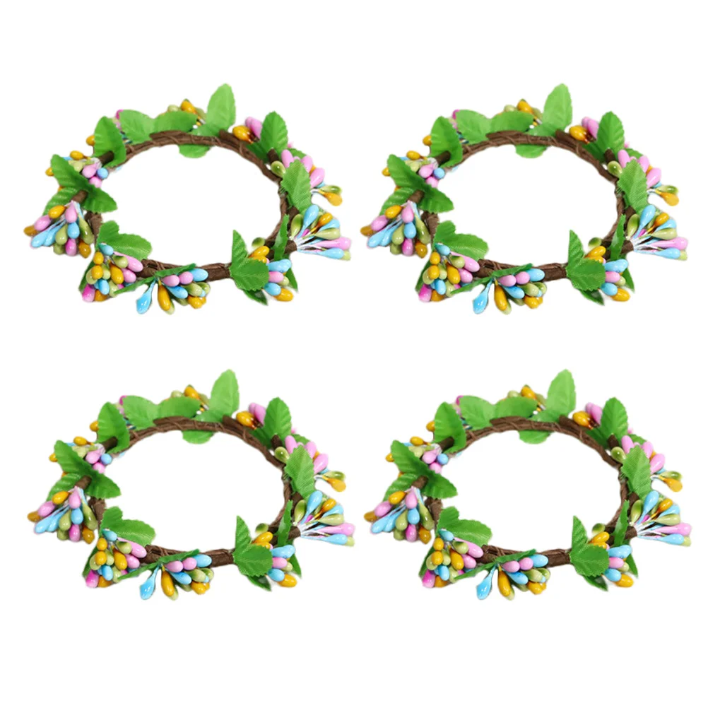 

4Pcs Artificial Greenery Wreath Simulation Leaf Wreath Imitation Wreath Rustic Wedding Centerpiece Artificial Floral Wreaths