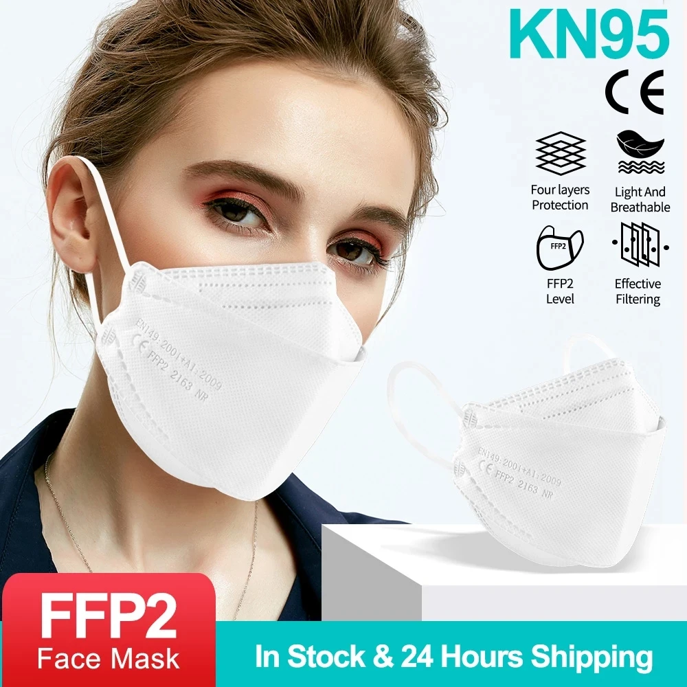 

10-200 шт. KN95 маски черные FFP2 Ce сертифицированные Mascarillas Kf94 4-слойная безопасная дышащая маска ffp2 многоразовая маска для рта