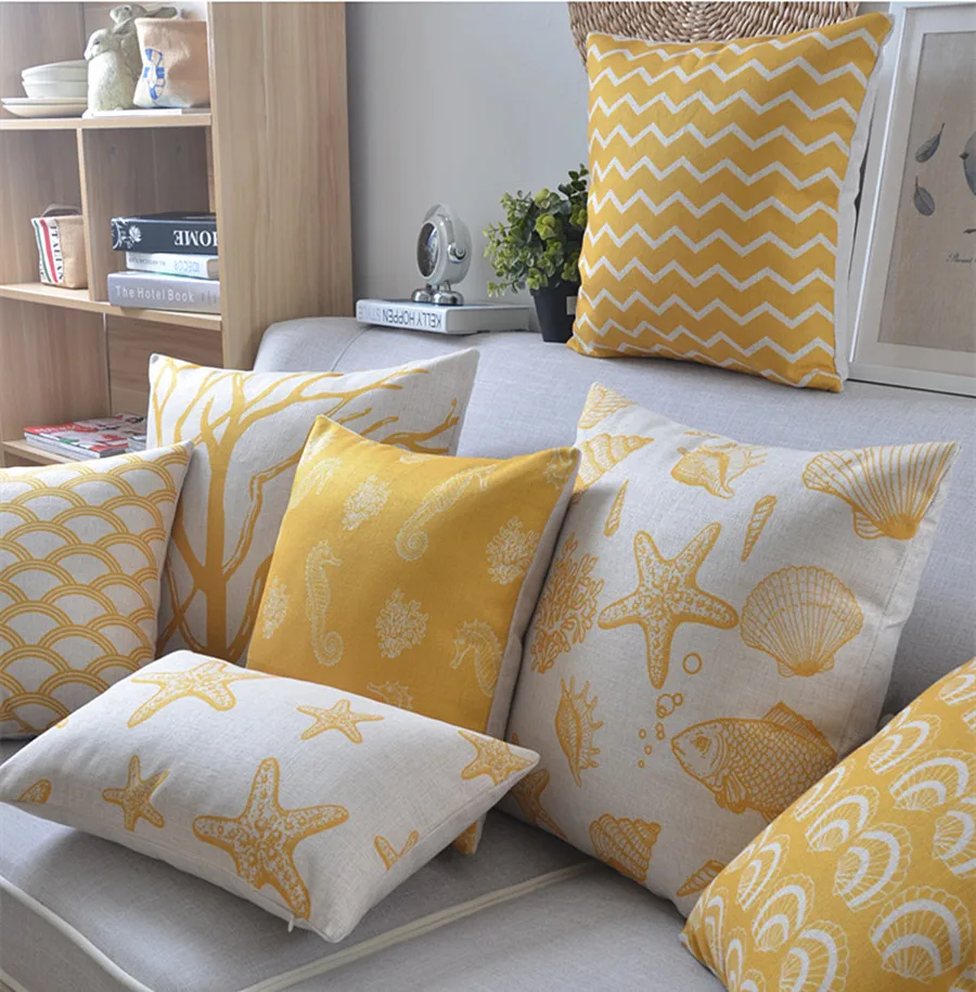 High quality Linen Pillow Yellow Palm tree Starfish Cushion Nord Style Home Decorative Throw Pillow Case 45x45cm/30x50cm Cojines
High quality Linen Pillow Yellow Palm tree Starfish Cushion Nord Style Home Decorative Throw Pillow Case 45x45cm/30x50cm Cojines