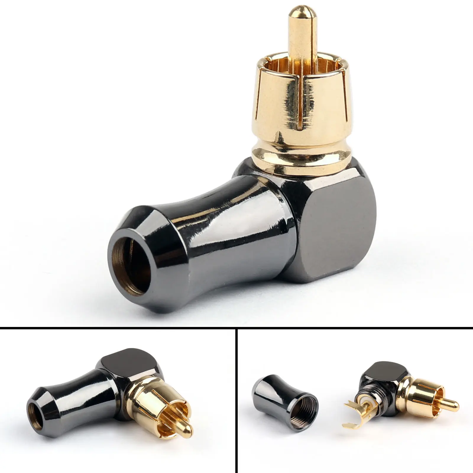 RCA Right Angle Male Plug Copper Audio Video Connector Soldering Adapte 6.35 Mm Plug Home Audio Cables Accessories
RCA Right Angle Male Plug Copper Audio Video Connector Soldering Adapte 6.35 Mm Plug Home Audio Cables Accessories