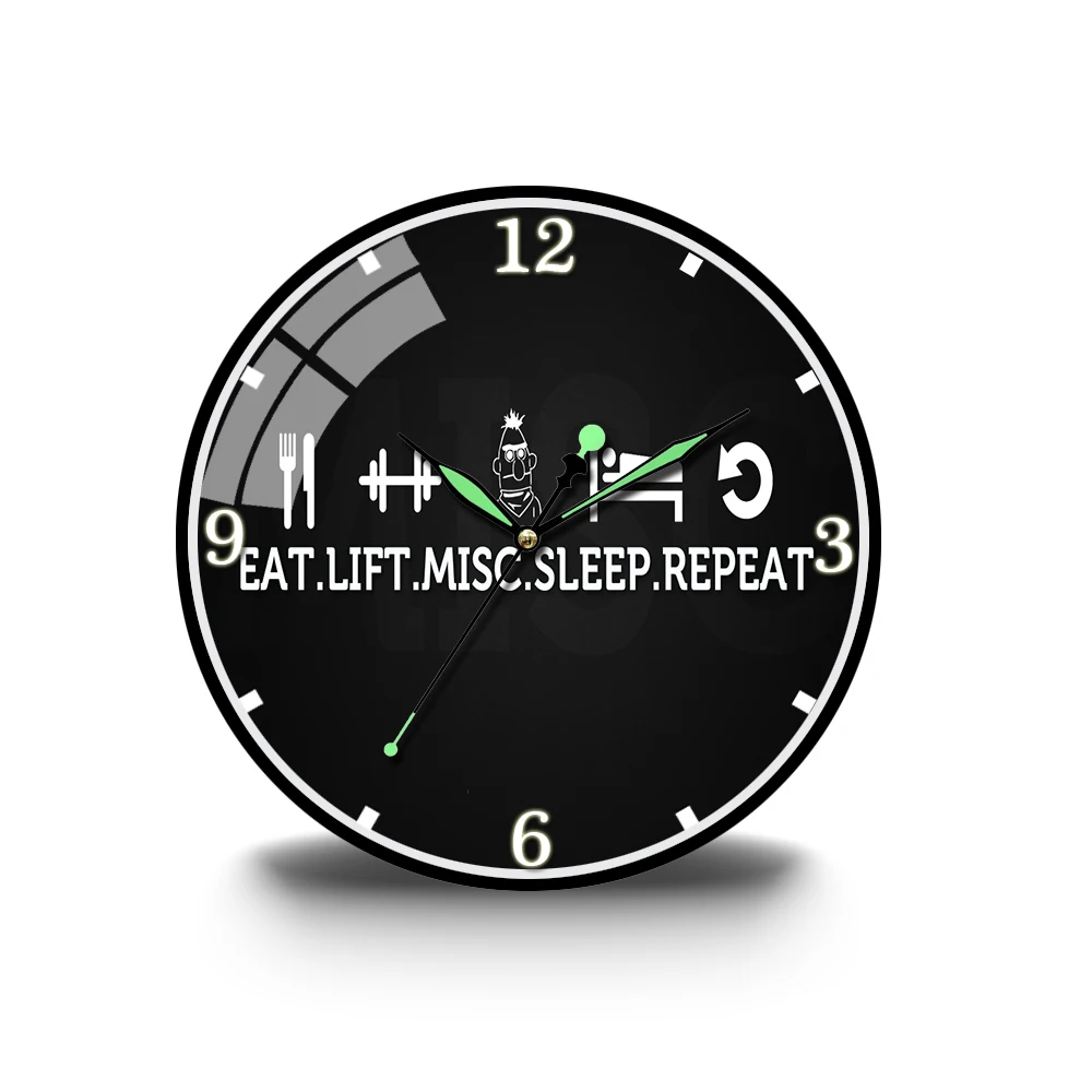 Eat Lift Misc Sleep Repeat Healthy Living Routine Acrylic Wall Clock Gift for Fitness Expert And Sports Fan Home Office Decorati
Eat Lift Misc Sleep Repeat Healthy Living Routine Acrylic Wall Clock Gift for Fitness Expert And Sports Fan Home Office Decorati