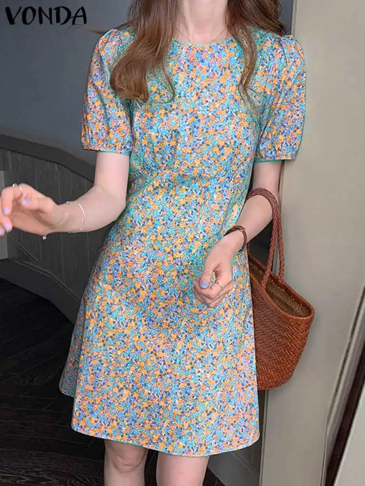 Bohemian Summer Women Holiday Sundress 2023 VONDA Floral Printed Mini Dress Sexy Short Puff Sleeve Robe Casual Beach Vestidos
Bohemian Summer Women Holiday Sundress 2023 VONDA Floral Printed Mini Dress Sexy Short Puff Sleeve Robe Casual Beach Vestidos