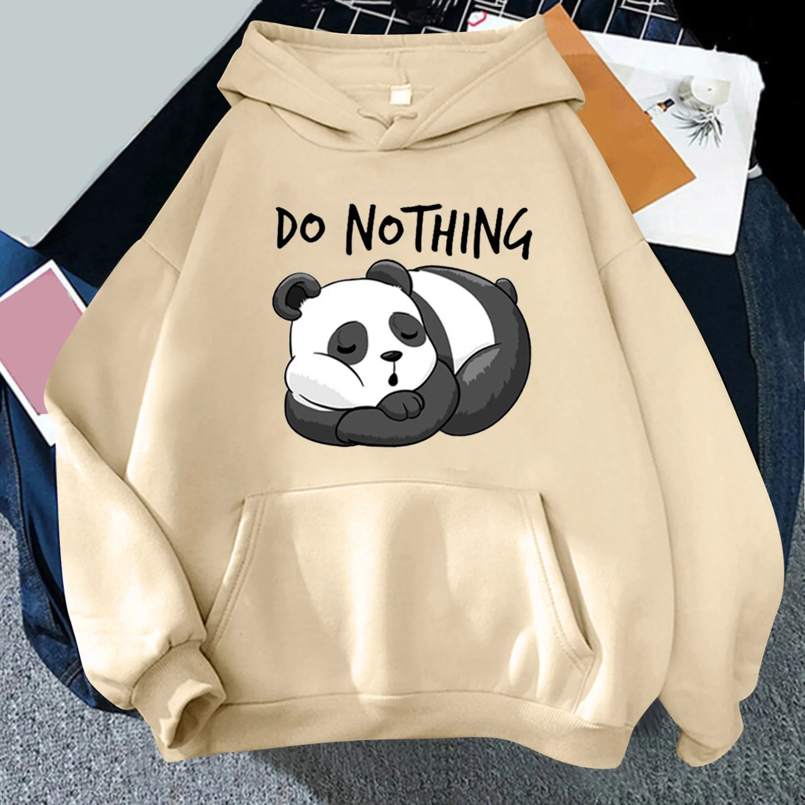 Hoody Kawaii Panda Cartoon Do Nothing Print Woman Sweatshirt Hooded Harajuku Loose Womens Hoodie Korean Fashion Female Clothes
Hoody Kawaii Panda Cartoon Do Nothing Print Woman Sweatshirt Hooded Harajuku Loose Womens Hoodie Korean Fashion Female Clothes