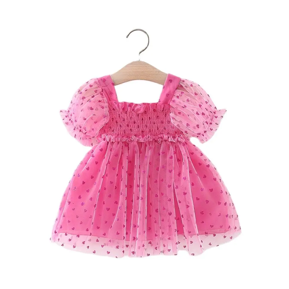 Children Girl Clothing Puff Sleeve Ruffles Pleated Hearts Print Dress Party Birthday Knee Length Mesh Dress For 1-3 Year Kids
Children Girl Clothing Puff Sleeve Ruffles Pleated Hearts Print Dress Party Birthday Knee Length Mesh Dress For 1-3 Year Kids
