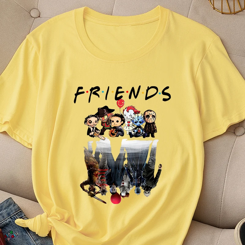 Summer T-shirt Women Fashion Halloween 100% Cotton Short Sleeve Friends Movie Characters Print Ladies Casual Round Neck Tee Tops
Summer T-shirt Women Fashion Halloween 100% Cotton Short Sleeve Friends Movie Characters Print Ladies Casual Round Neck Tee Tops