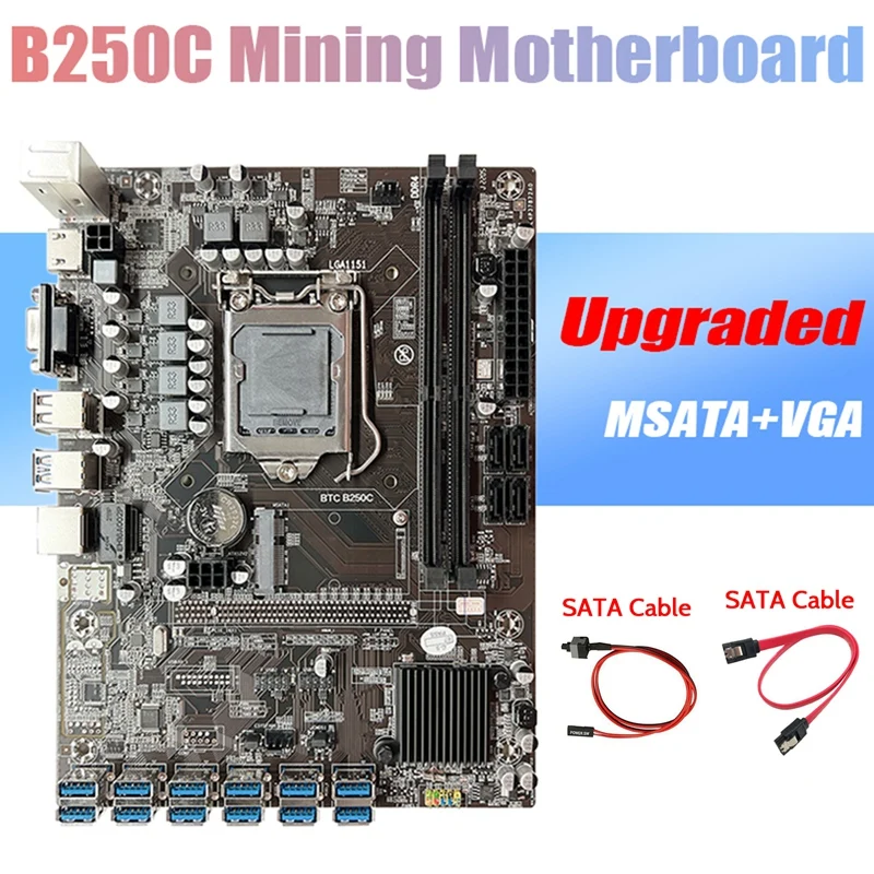 Материнская плата B250C для майнинга BTC + кабель SATA + кабель переключения 12xpcie на USB3.0, слот для графической карты LGA1151 ETH, материнская плата для ма...
Материнская плата B250C для майнинга BTC + кабель SATA + кабель переключения 12xpcie на USB3.0, слот для графической карты LGA1151 ETH, материнская плата для ма...