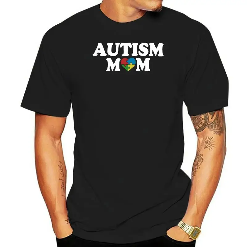 

Autism Mom Awareness Proud Mother Autistic T-Shirts T Shirts Tees For Womens Cotton Short Sleeve Tee Shirt