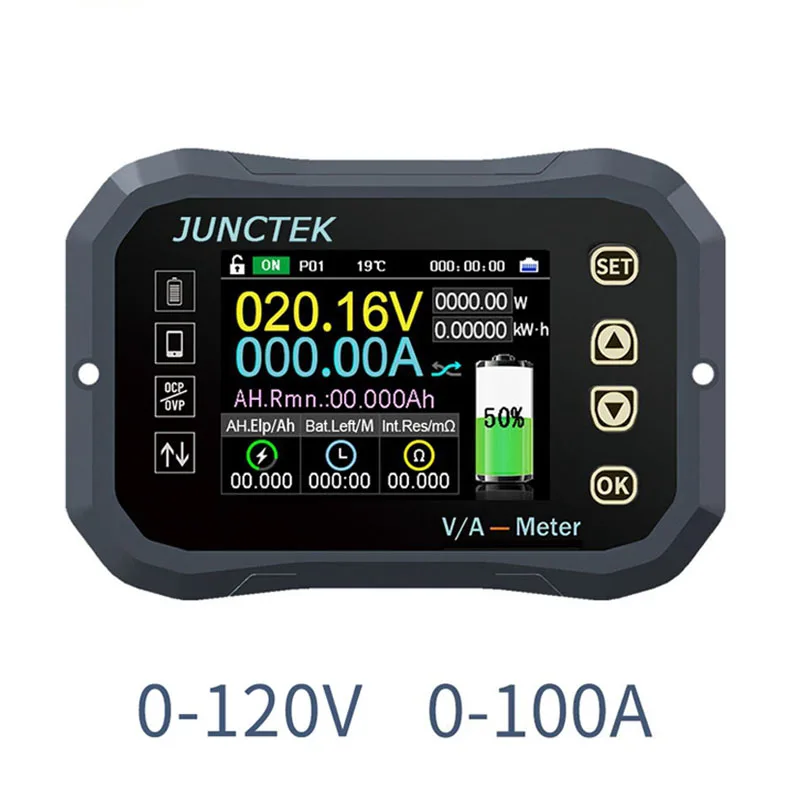 Battery Monitor Bluetooth KG140F DC 0-120V 100A 400A Battery Tester Voltage Current VA Battery Coulomb Meter Capacity Indicator
Battery Monitor Bluetooth KG140F DC 0-120V 100A 400A Battery Tester Voltage Current VA Battery Coulomb Meter Capacity Indicator