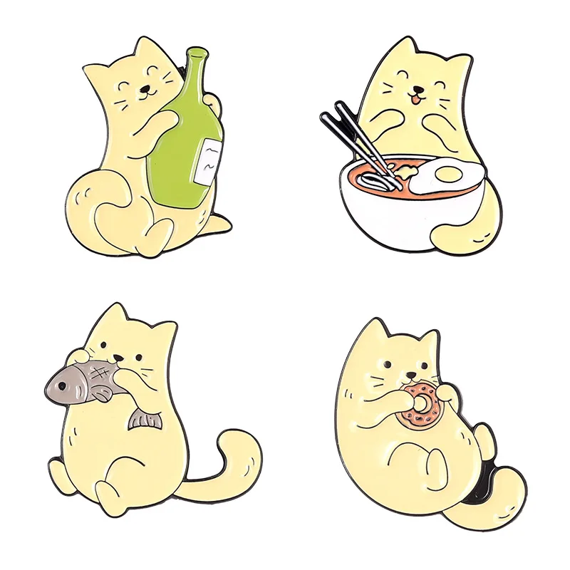 Cartoon Animal Alloy Jewelry Creative Cute Greedy Cat Stealing Fish Shape Drip Oil Badge Pin Lapel Pin
Cartoon Animal Alloy Jewelry Creative Cute Greedy Cat Stealing Fish Shape Drip Oil Badge Pin Lapel Pin