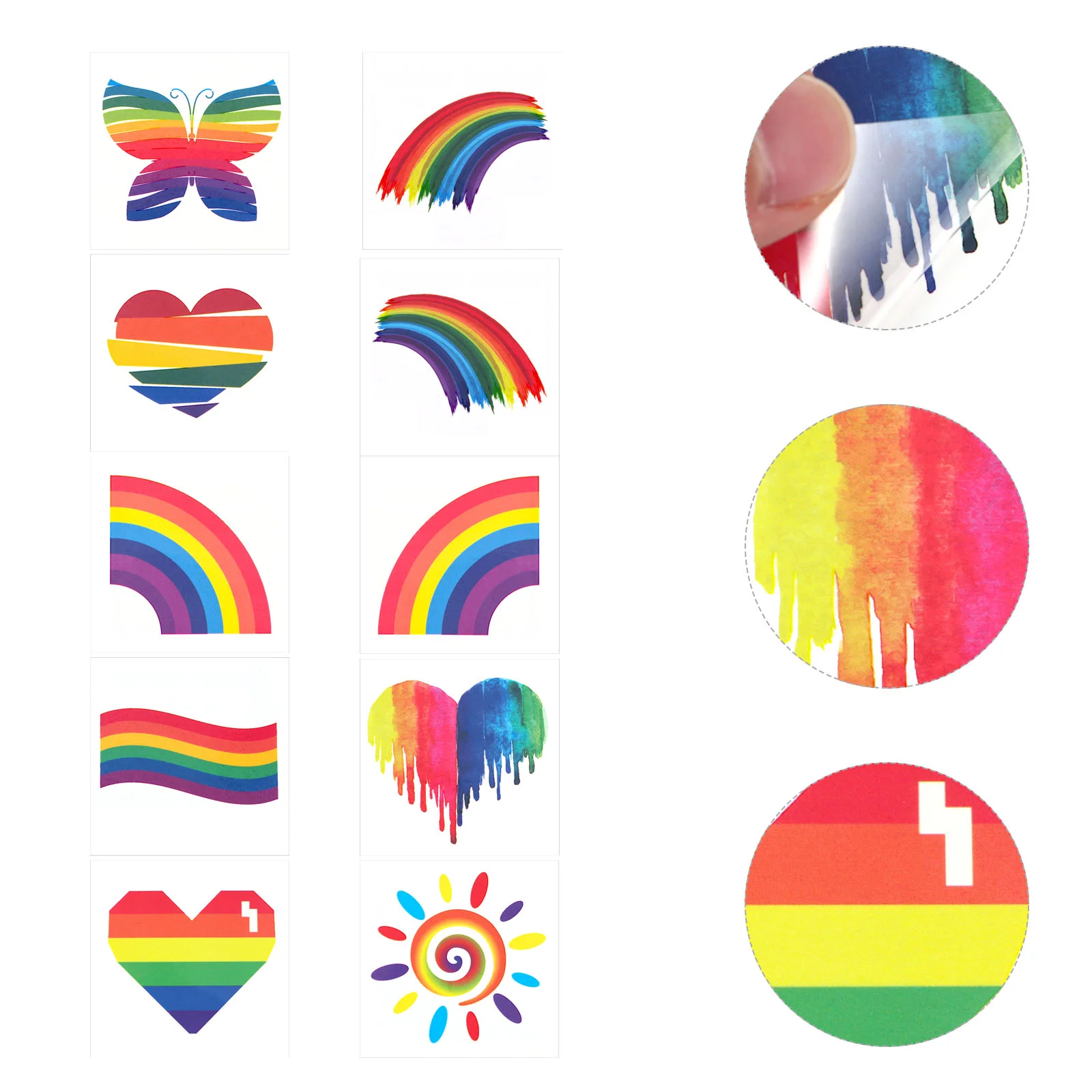 Rainbow Tattoo Stickers Gradient Decals Temporary Disposable Pastes Tattooing Face
Rainbow Tattoo Stickers Gradient Decals Temporary Disposable Pastes Tattooing Face