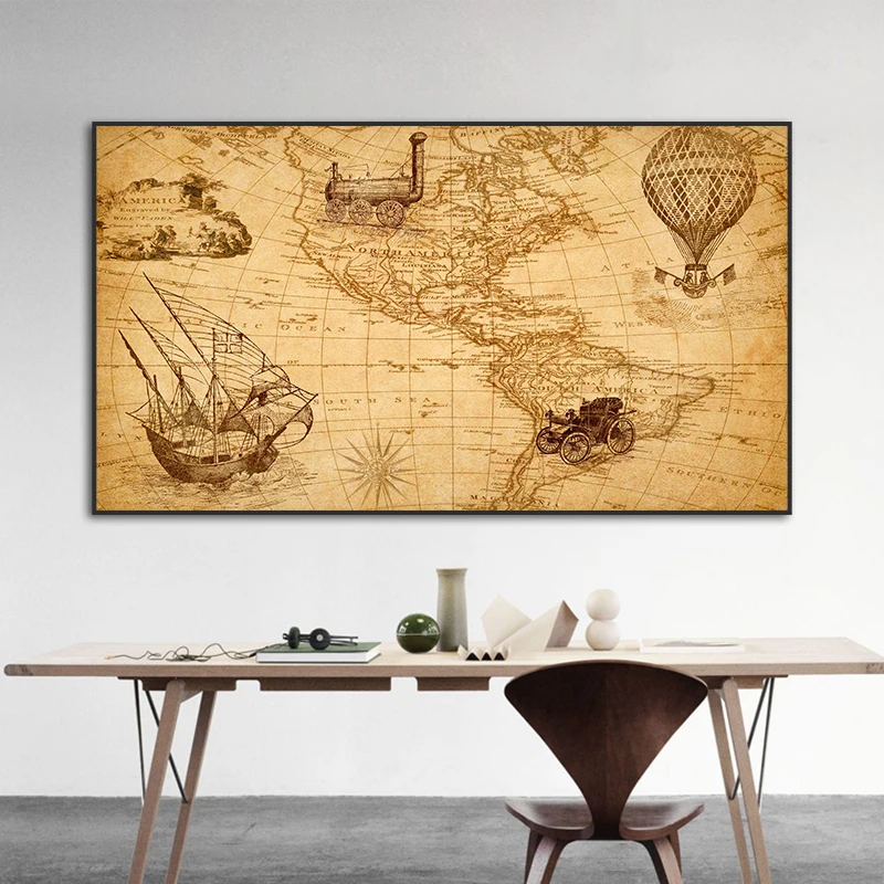 World Map Vintage Wall Art Canvas Interior Paintings Prints Artwork Minimalist Aesthetic Poster Pictures Living Room Decoration
World Map Vintage Wall Art Canvas Interior Paintings Prints Artwork Minimalist Aesthetic Poster Pictures Living Room Decoration