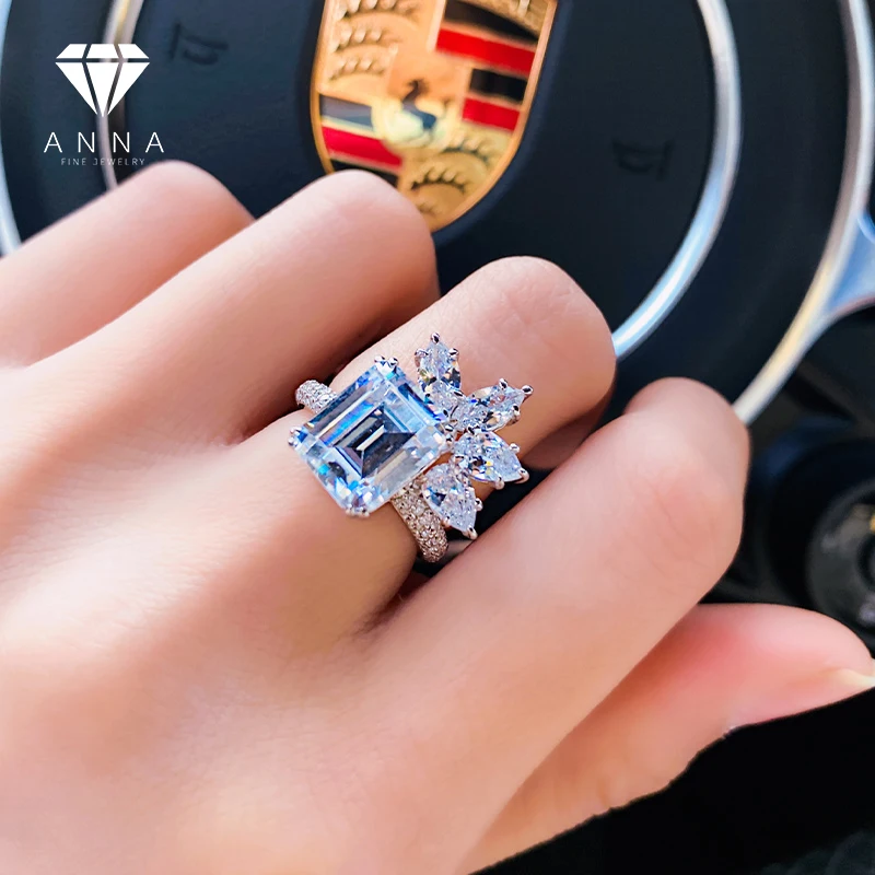 Sterling Silver High Carbon Diamond Women's Square Princess Diamond Ring Luxury Flower Diamond Ring Personality Ring
Sterling Silver High Carbon Diamond Women's Square Princess Diamond Ring Luxury Flower Diamond Ring Personality Ring