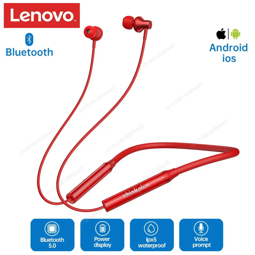 

Lenovo HE05 Bluetooth 5.0 Wireless Earbuds Magnetic Neckband Earphones IPX5 Waterproof Sport Headset With Noise Cancelling Mic