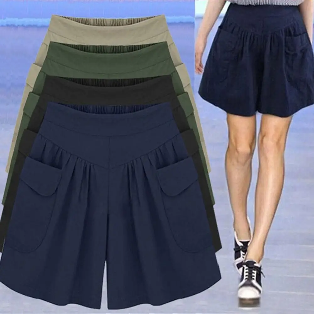 Hot !Summer Women Shorts Plus Size Solid Color Elastic Waist Casual Loose Shorts with Pocket
Hot !Summer Women Shorts Plus Size Solid Color Elastic Waist Casual Loose Shorts with Pocket
