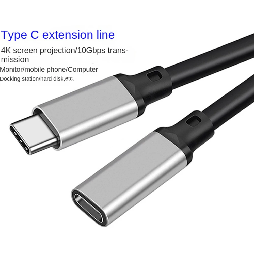 

4K 60HZ PD 100W 5A 20Gbps USB3.2 Gen2 USB Type C Data Transfer Extension Cable Male to Female Data Sync Cord for Macbook Pro