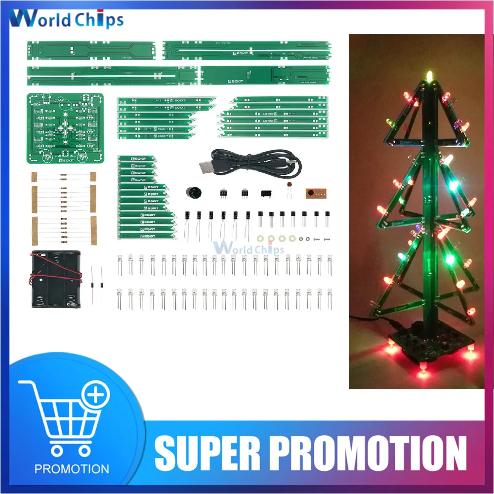 Colorful 3D Music Christmas Tree DIY Kit LED Flash Electronic Building Block Making Kit Electronic Fun Suite Christmas Gift
Colorful 3D Music Christmas Tree DIY Kit LED Flash Electronic Building Block Making Kit Electronic Fun Suite Christmas Gift