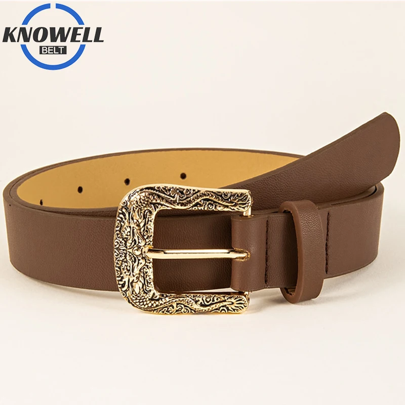Brown Fashion Belts For Women Jeans Pu Leather Y2K Accessories Waist Belt Buckle Pin Street Waistband Pant Luxury Designer Brand 
Brown Fashion Belts For Women Jeans Pu Leather Y2K Accessories Waist Belt Buckle Pin Street Waistband Pant Luxury Designer Brand