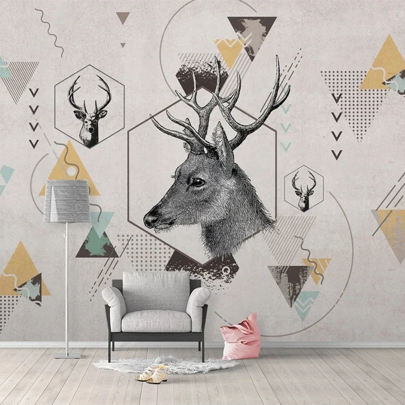 Custom 3D Photo Mural Modern Creative Hand Painted Geometric Animals Elk Deer Wallpaper for Wall Living Room Bedroom TV Backdrop
Custom 3D Photo Mural Modern Creative Hand Painted Geometric Animals Elk Deer Wallpaper for Wall Living Room Bedroom TV Backdrop
