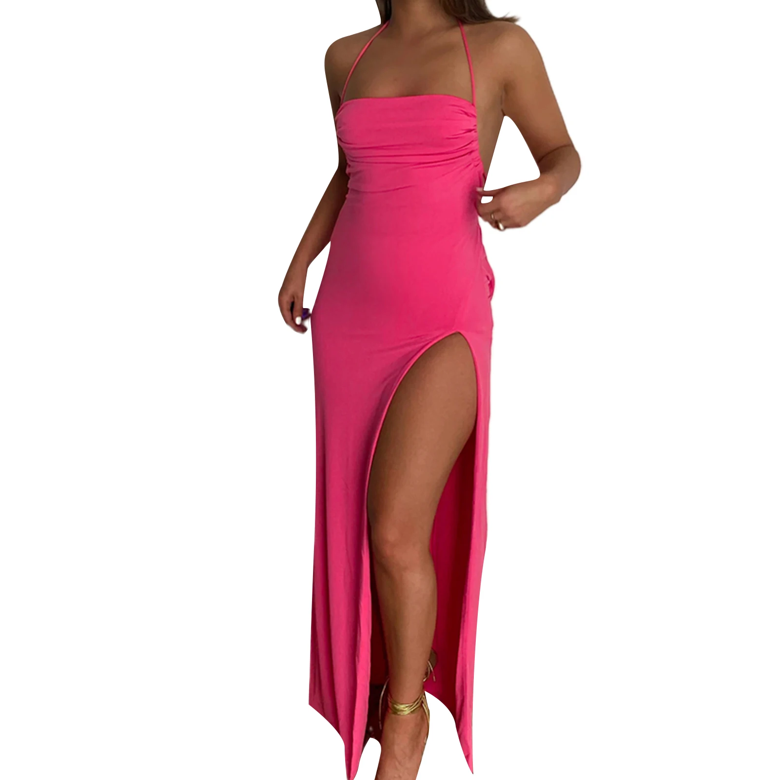 Женское Модное Длинное платье без рукавов, однотонное платье с завязкой на шее, женское летнее праздничное платье с высоким разрезом и откр...
Женское Модное Длинное платье без рукавов, однотонное платье с завязкой на шее, женское летнее праздничное платье с высоким разрезом и откр...