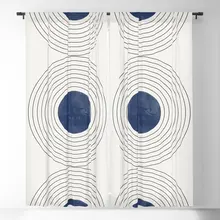 Geo Blue Balance Blackout Curtains 3D Print Window Curtains For Bedroom Living Room Decor Window Treatments