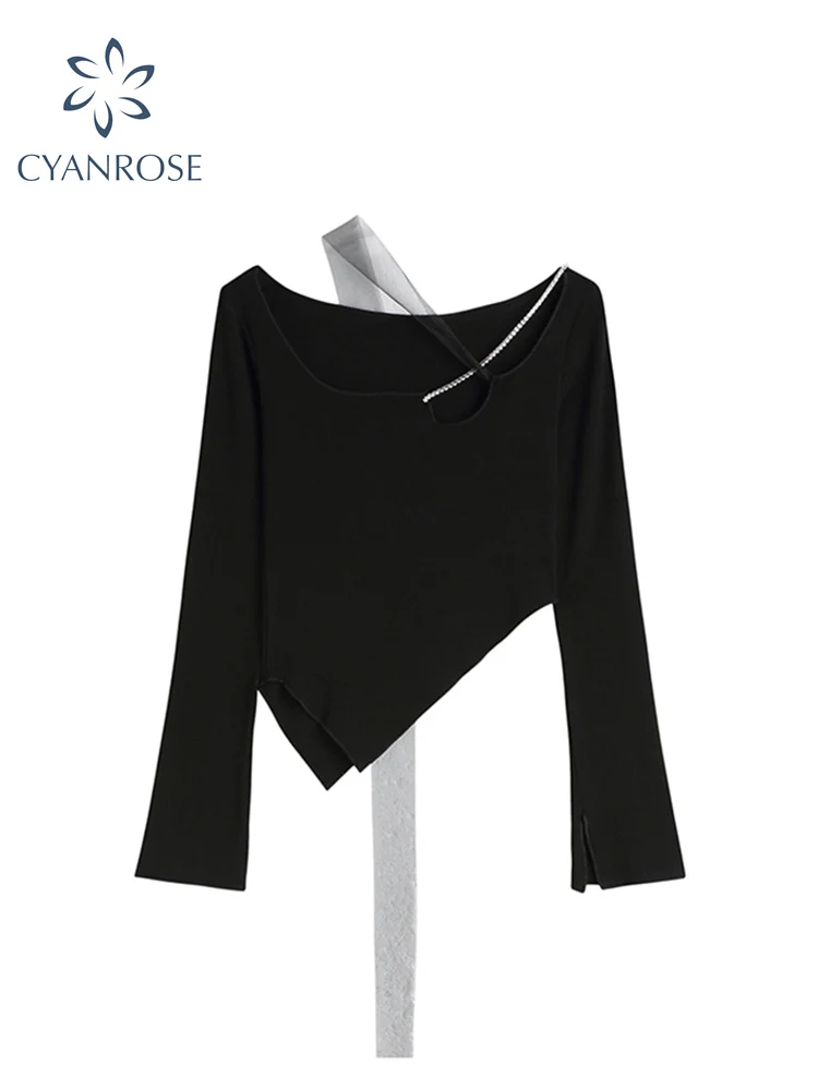 Irregular T-shirt Women Sexy Slim Crop Top Chic Design E-girl Y2K Off Shoulder Harajuku 90s Girl Long Sleeve T-shirt 2022 Spring
Irregular T-shirt Women Sexy Slim Crop Top Chic Design E-girl Y2K Off Shoulder Harajuku 90s Girl Long Sleeve T-shirt 2022 Spring