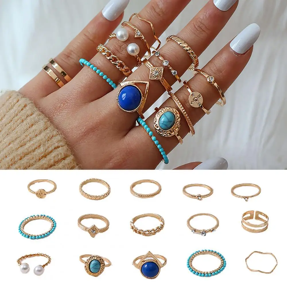 Exquisite Chic Rings Chain Jewelry Exquisite Long Lasting Rings Finger Bands Chic Rings 15Pcs
Exquisite Chic Rings Chain Jewelry Exquisite Long Lasting Rings Finger Bands Chic Rings 15Pcs