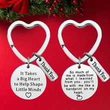 Hot Teacher Appreciation Gift Keychain Pendant It Takes A Big Heart To Help Shape Little Minds Teacher Key Chains Keyrings