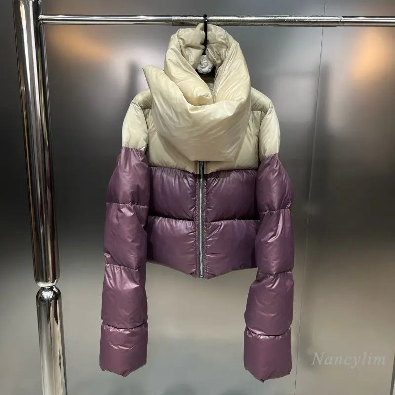 White Duck Down 2022 Winter Warm Jacket Women Scarf Stand Collar Long Sleeve Contrast Color Three-Dimensional Bubble Short Coat
White Duck Down 2022 Winter Warm Jacket Women Scarf Stand Collar Long Sleeve Contrast Color Three-Dimensional Bubble Short Coat