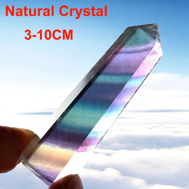 Natural Crystal Colorful Strip Fluorite Quartz Crystal Stone Point Healing Hexagonal Wand Treatment Stone Home decoration 4-10cm
Natural Crystal Colorful Strip Fluorite Quartz Crystal Stone Point Healing Hexagonal Wand Treatment Stone Home decoration 4-10cm