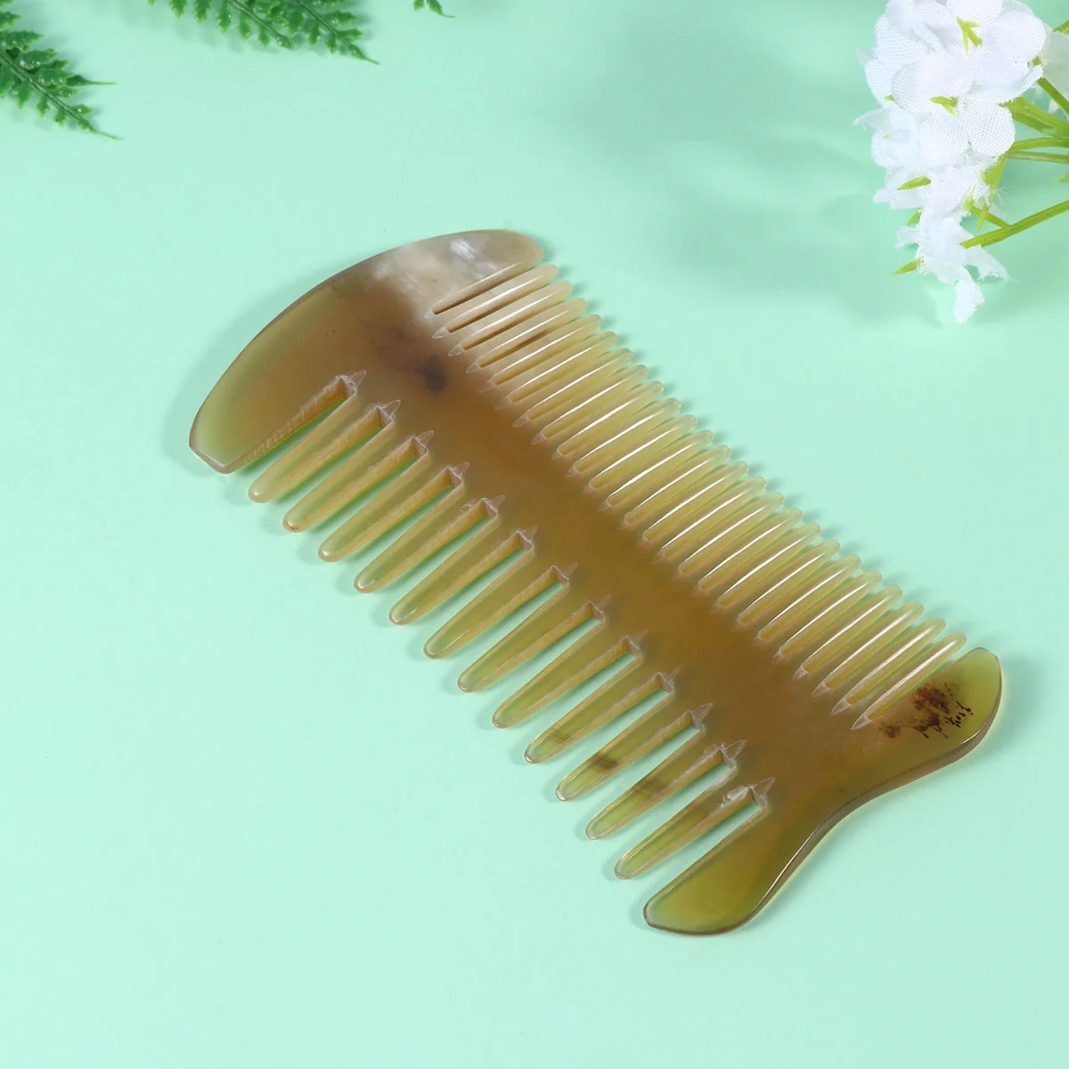 

Comb Hair Horn Scalp Wide Handmade Ox Sided Double Tooth Combs Brushes Anti Static Beard Fine Cleaning Hairdressing Care Natural