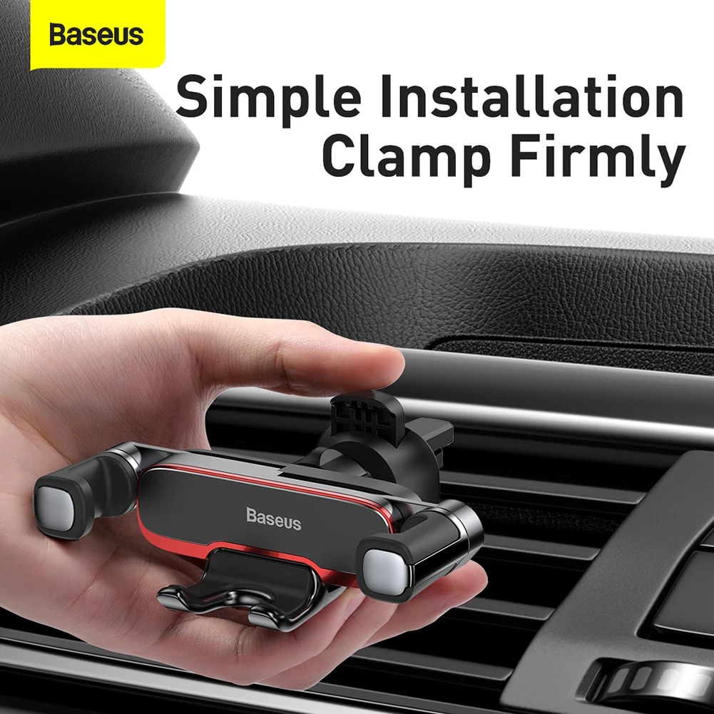 

Baseus Car Phone Holder Metal Gravity Auto Air Vent Cellphone Stand 360° Universal Rotation Ball for 4.7-6.5 Inch Phone Support