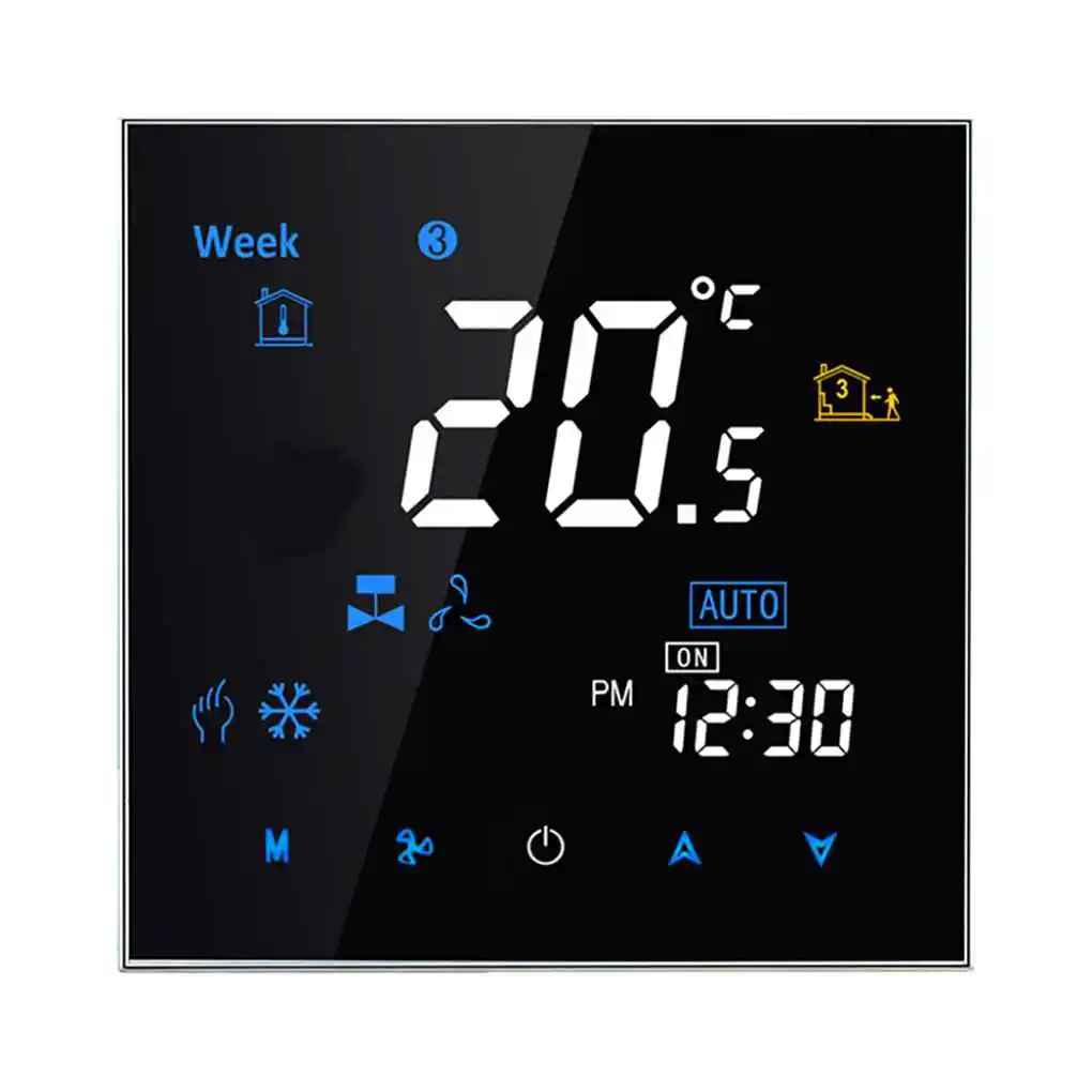Air Conditioner Temperature Controller Negative Mirror Timing Programmable 2 Pipe Thermostat Blacklight Touchscreen
Air Conditioner Temperature Controller Negative Mirror Timing Programmable 2 Pipe Thermostat Blacklight Touchscreen