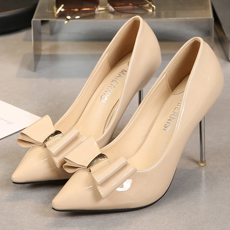 Fashion Bow Tie Shoes Woman Sexy Ladies High Heels Pump Popular Women Elegant Pumps Fall Autumn Shallow Dinner Shoes
Fashion Bow Tie Shoes Woman Sexy Ladies High Heels Pump Popular Women Elegant Pumps Fall Autumn Shallow Dinner Shoes