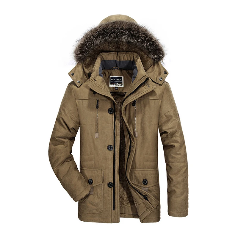 Winter Mens Parkas Fur Linner Hooded Jacket men Thick Fleece Cotton-Oadded Coat Multi-pocket Fashion Casual Brand Parka Overcoat
Winter Mens Parkas Fur Linner Hooded Jacket men Thick Fleece Cotton-Oadded Coat Multi-pocket Fashion Casual Brand Parka Overcoat