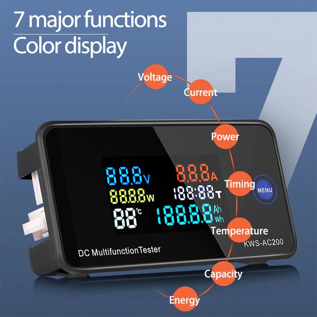 Multimeter Portable Power Timing Temperature Detachable 360 Degree Voltmeter Ammeter with Connecting Cable DC200-50A
Multimeter Portable Power Timing Temperature Detachable 360 Degree Voltmeter Ammeter with Connecting Cable DC200-50A