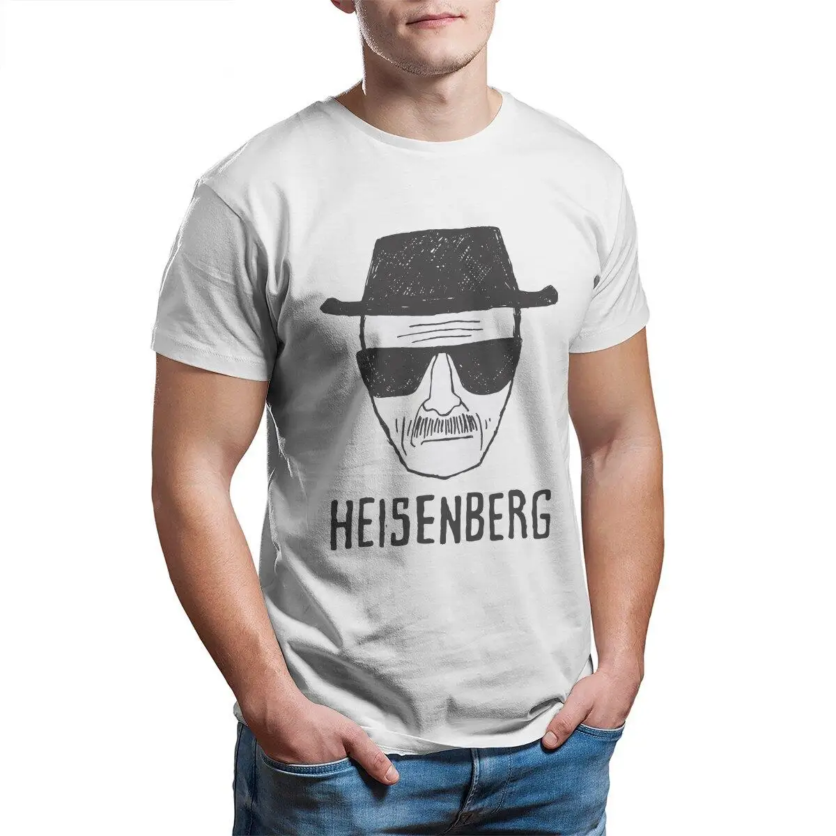 

Men T-Shirt Breaking Bad Heisenberg Casual 100% Cotton Tees Short Sleeve TV Mr White T Shirt O Neck Clothes Gift Idea