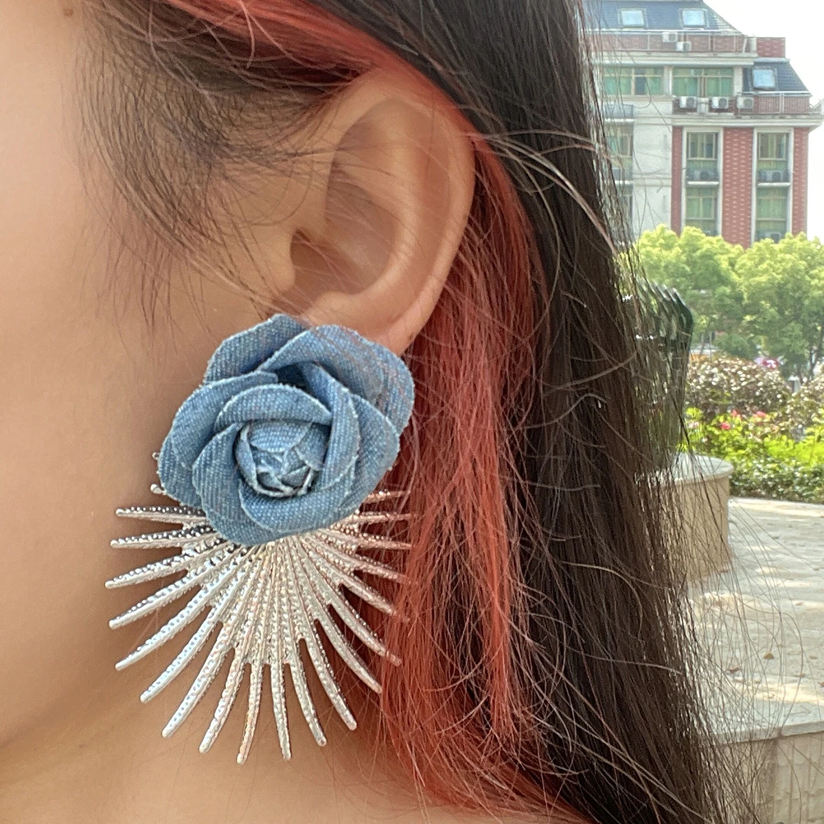 Girlgo Statement Jewelry Big Cloth Flower Earrings Blue Earrings Design Fashion Jewelry Drop Earrings For Women Wedding Gifts
Girlgo Statement Jewelry Big Cloth Flower Earrings Blue Earrings Design Fashion Jewelry Drop Earrings For Women Wedding Gifts