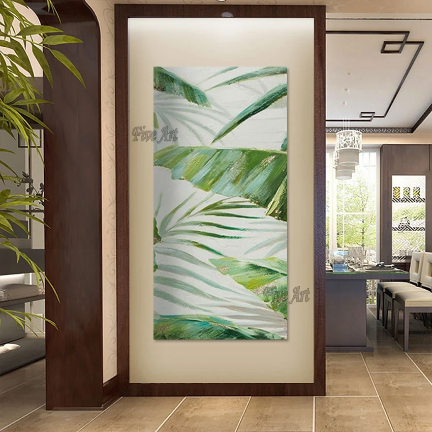100% Hand Painted Large Size Green Leaves Abstract Canvas Painting Design Wall Art Picture For Hotel Custom Artwork Frameless
100% Hand Painted Large Size Green Leaves Abstract Canvas Painting Design Wall Art Picture For Hotel Custom Artwork Frameless