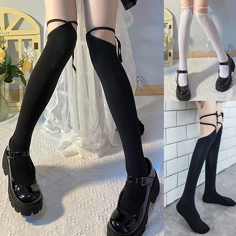 Japanese Style Women Lolita Thigh High Socks Harajuku Gothic Criss Cross Lace-Up Bandage Student Over Knee Stockings
Japanese Style Women Lolita Thigh High Socks Harajuku Gothic Criss Cross Lace-Up Bandage Student Over Knee Stockings