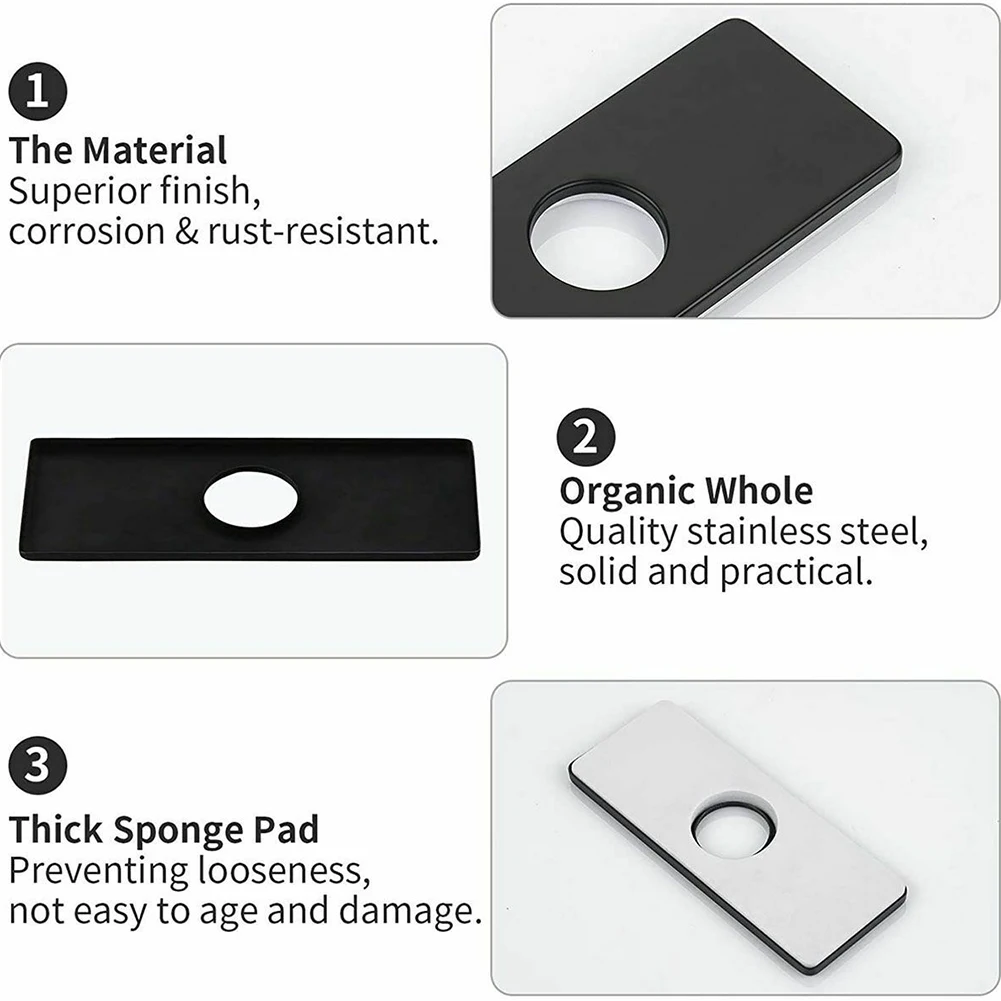 Faucet Deck Plate Faucet Cover Plate Tap Cover 1 Pc Black/Gold/Silver For Most Single Hole Faucet Resist Scratches
Faucet Deck Plate Faucet Cover Plate Tap Cover 1 Pc Black/Gold/Silver For Most Single Hole Faucet Resist Scratches