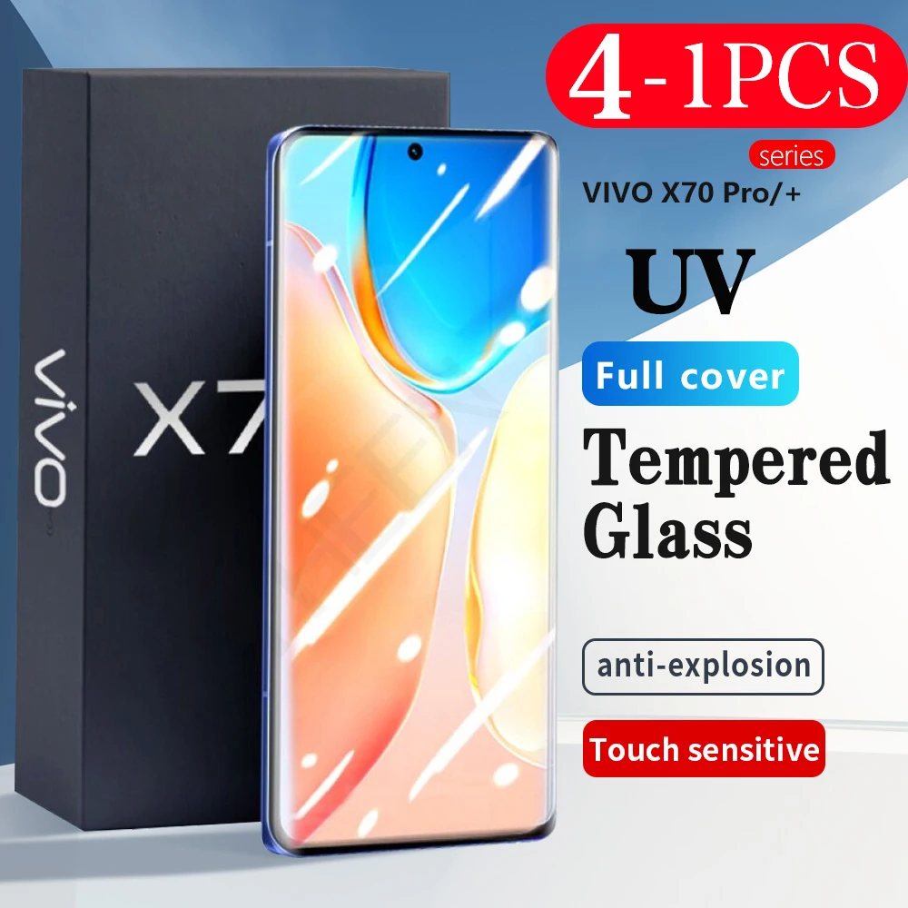 

4-1Pcs cover protective film For vivo NEX 3 3S S16 x90 S15 S12 x80 pro plus UV Tempered Glass phone screen protector Smartphone