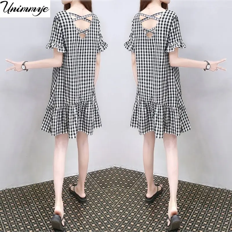 Vintage Women Plaid Checked Mini Dress Summer Korean Fashion Elegant O Neck Short Sleeve Sundress Party Vestidos Femme J314
Vintage Women Plaid Checked Mini Dress Summer Korean Fashion Elegant O Neck Short Sleeve Sundress Party Vestidos Femme J314