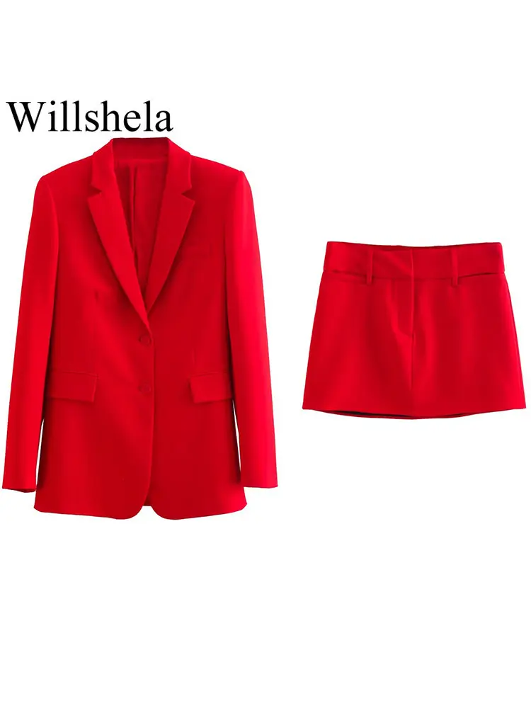 Willshela Women Fashion 2 Piece Set Solid Single Breasted Blazer & Vintage Front Zipper Mini Skirt Female Chic Lady Skirt Set
Willshela Women Fashion 2 Piece Set Solid Single Breasted Blazer & Vintage Front Zipper Mini Skirt Female Chic Lady Skirt Set