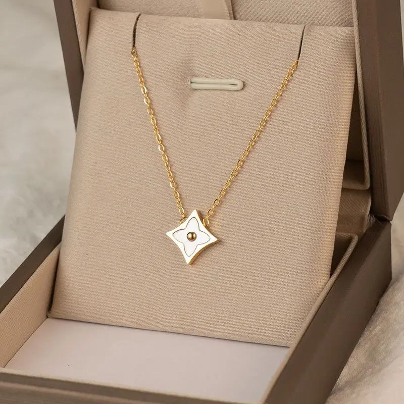 Classic Gold Color Stainless Steel Necklace For Women Jewelry Limited Pearl Beads Shell Four Leaf Grass Lucky Chain Necklace Bir
Classic Gold Color Stainless Steel Necklace For Women Jewelry Limited Pearl Beads Shell Four Leaf Grass Lucky Chain Necklace Bir