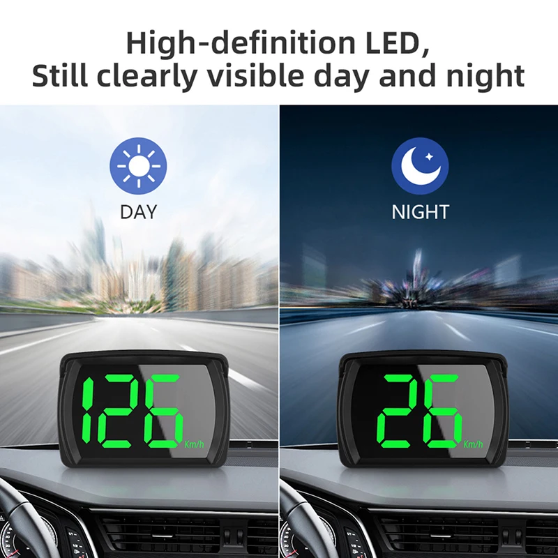 

1 шт. Универсальный Автомобильный дисплей HUD на лобовое стекло Спидометр GPS 2,8 дюйма большой шрифт цифровой измеритель скорости часы Датчик автомобильные аксессуары