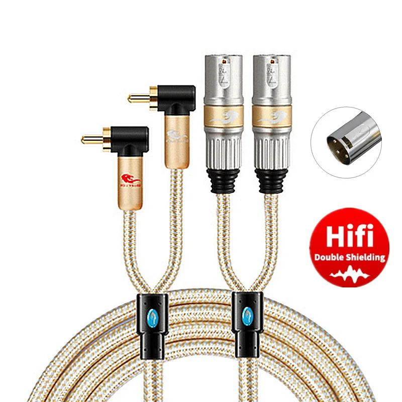 Аудиокабель Hi-Fi 2 RCA на двойной XLR 3-контактный разъем для усилителя микшера