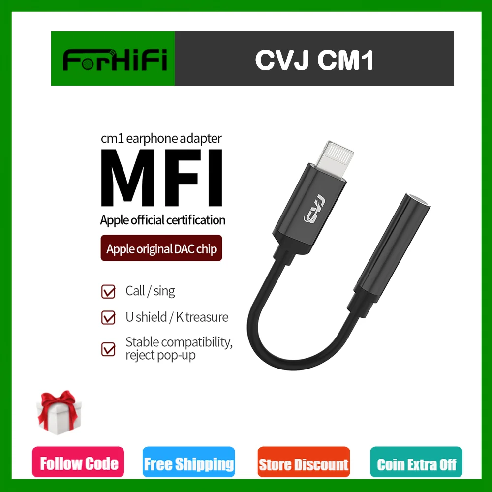 CVJ CM1 Apple Headphone Transfer Joint MFI Authentic Lightning to 3.5mm Iphone 78X13/14 IOS Mini Cable Adapter
CVJ CM1 Apple Headphone Transfer Joint MFI Authentic Lightning to 3.5mm Iphone 78X13/14 IOS Mini Cable Adapter